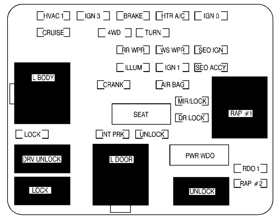 Gmc Denali  2001  - Fuse Box Diagram