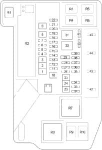 Lexus CT200h - fuse box diagram - engine compartment fuse box