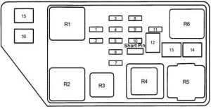 Lexus ES 300 (XV10) - fuse box diagram - engine compartment fuse box (1994 - 1996)