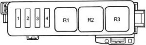 Lexus ES 300 (XV10) - fuse box diagram - engine compartment fuse box no. 2