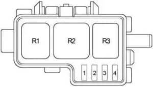 Lexus ES 300 (XV20) - fuse box diagram - additional fuse box (left)