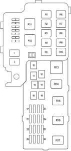 Lexus ES 330 (XV30) - fuse box diagram - engine compartment fuse box