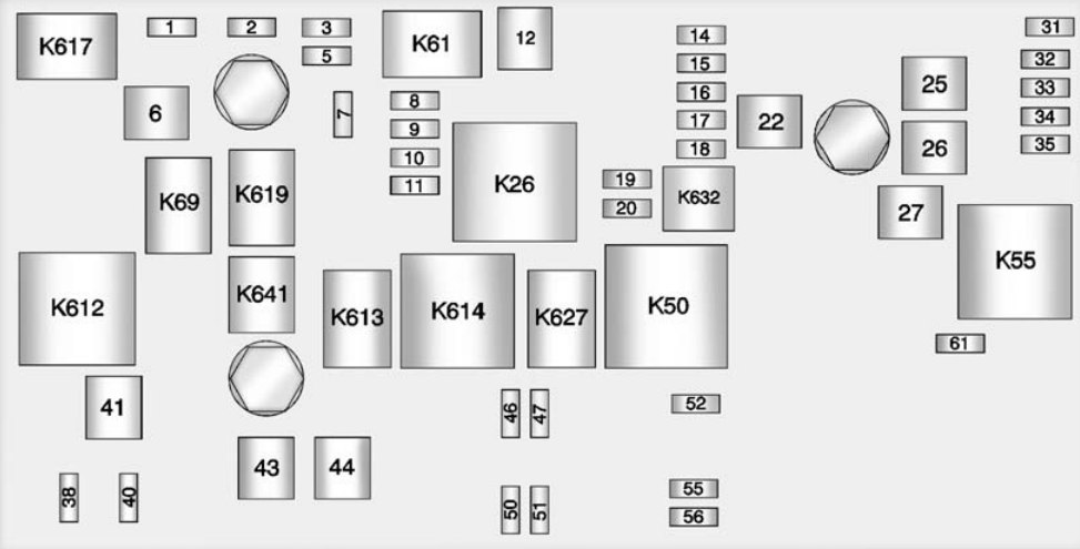 Chevrolet Camaro  2012  - Fuse Box Diagram