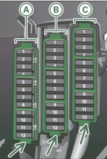 Audi A4  2011 - 2012  - Fuse Box Diagram