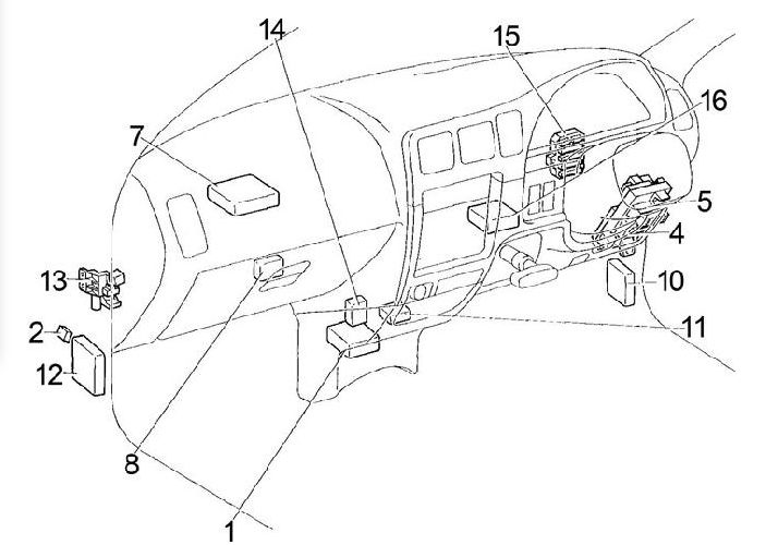 Toyota Hilux (1997 - 2005) - fuse box diagram - Auto Genius