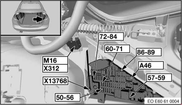 BMW 5Series (E60, E61) (2003 2010) fuse box diagram