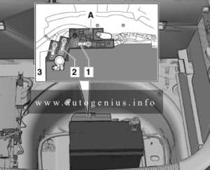 Audi A1 (8X; 2010 - 2018) - fuse and relay box diagram - luggage compartment (holder A)