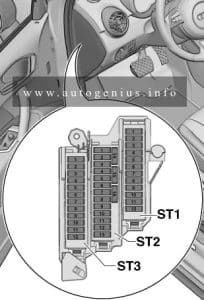 Audi A1 (8X; 2010 - 2018) - fuse and relay box diagram - passenger compartment (holder C)