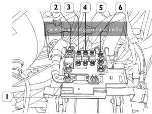 Iveco Daily (V; 2011 - 2014) - fuse and relay box doagram - engine compartment (above the battery)