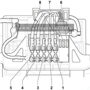 Volkswagen New Beetle (1998 - 2011) - fuse and relay box diagram - engine compartment (battery)