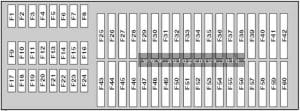 Volkswagen Tiguan (2008 - 2017) - fuse and relay box diagram - passenger compartment (fuse panel)