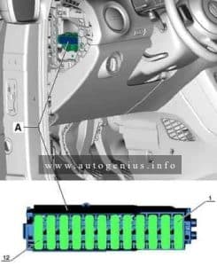 Volkswagen Up! (2011 - 2017) - fuse and relay box diagram - engine compartment (holder D)