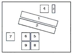 BMW 5-Series - fuse box diagram - engine compartment (type 1)