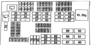 BMW X1 - fuse box diagram - glovebox