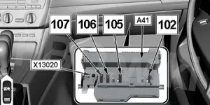 BMW X3 (E83) - fuse box diagram - passenger compartment
