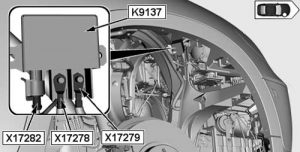 BMW X5 (E70) - fuse box diagram - electric fan cutoff relay (K9137)