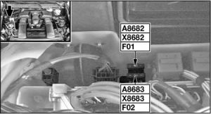 BMW X5 (E70) - fuse box diagram - engine compartment fuse holder (N62)