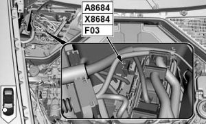 BMW X5 (E70) - fuse box diagram - engine compartment fuse holder (N63, S63)