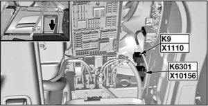 BMW X5 (E70) - fuse box diagram - terminal 15 relief relay (K9)