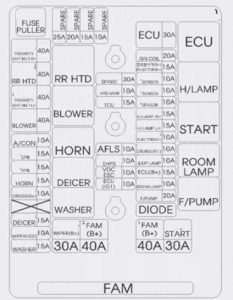 Hyundai Centennial - fuse box diagram - engine compartment (passenger's side)