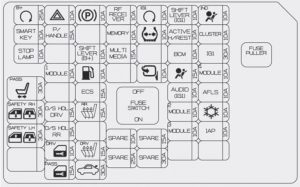 Hyundai Centennial - fuse box diagram - instrument panel (driver's side)