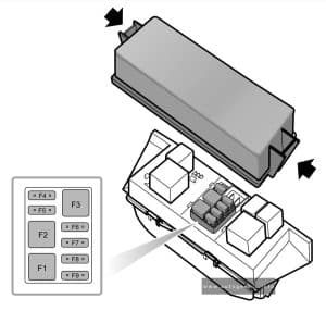 MG MG6 (2014 - 2016) - fuse and relay box diagram - engine compartment fuse box - auxiliary box