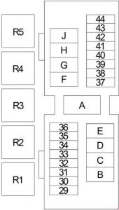 Nissan Frontier - fuse box diagram - engine compartment