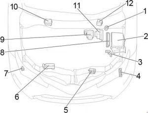 Toyota Corolla - fuse box diagram - engine compartment - location