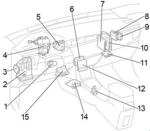 Toyota Corolla - fuse box diagram - passenger (LHD) - location