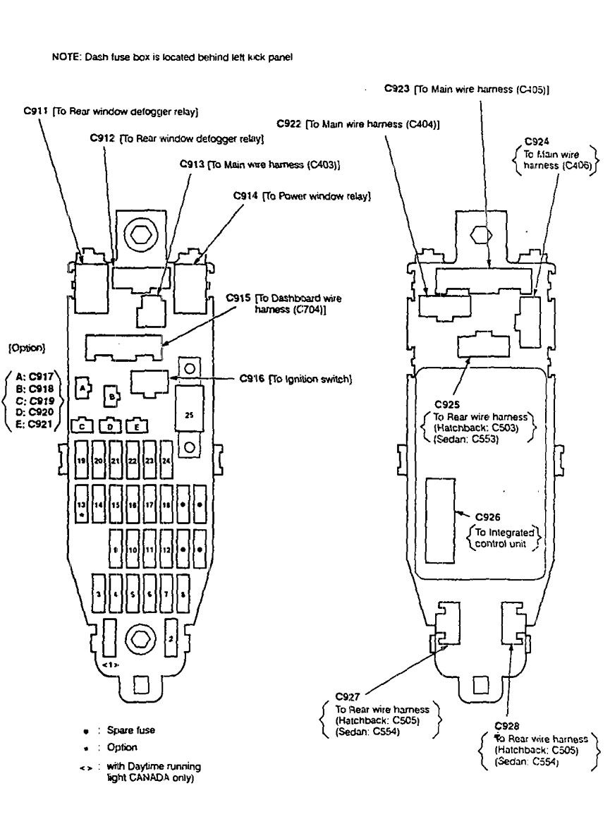 Acura Integra (1990 - 1991) – fuse box diagram - Auto Genius