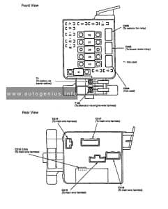 Acura Integra (1994 - 1997) - fuses and relay box diagram - rear compartment