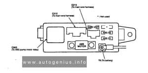 Acura Integra (1994 - 1997) - fuses and relay box diagram - rear compartment