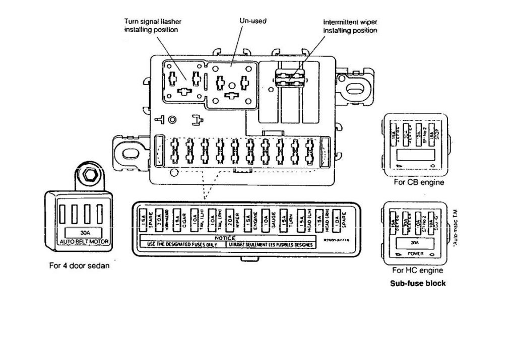 Daihatsu Charade (1990 - 1992) - fuse box diagram - Auto Genius