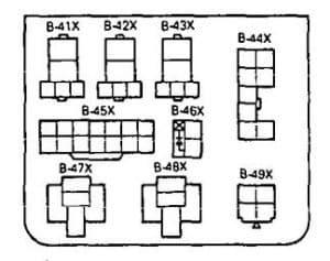 Eagle Summit - fuse box diagram - passenger compartment relay box