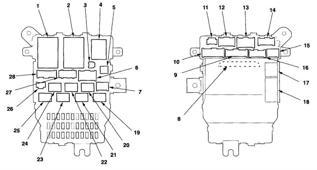 Acura TL (2003 - 2005) – fuse box diagram - Auto Genius