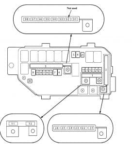 Acura TL - fuse box diagram - under-hood fuse/relay box