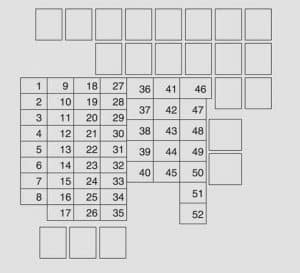 Fiat 124 Spider - fuse box diagram - engine compartment