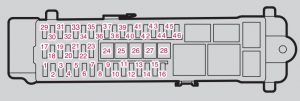 Volvo V40 - fuse box diagram - below right front seat