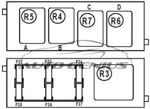 Renault Vel Satis - fuse box diagram - glove compartment