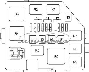 Toyota Echo Verso - fuse box diagram - engine compartment fuse box