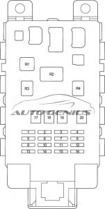 Toyota Echo Verso - fuse box diagram - passenger compartment