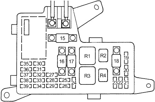 Honda Accord  1990 - 1993  - Fuse Box Diagram