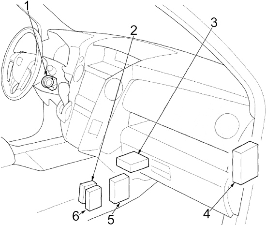 Honda Pilot  2009 - 2015  - Fuse Box Diagram