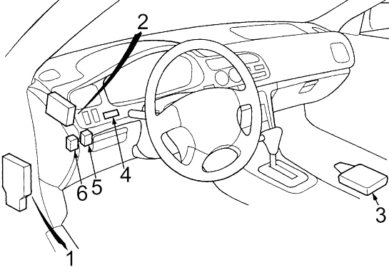 Honda Accord  1994 - 1997  - Fuse Box Diagram