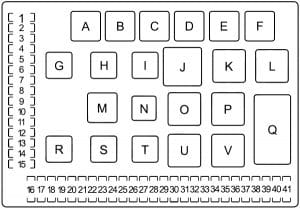Porsche 924 - diagrama de caja de fusibles - tipo 2