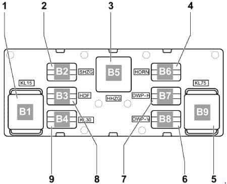 John Deere T173487 Relay and Fuse Diagram With Sticker Back.