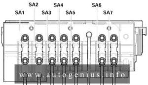 Volkswagen Jetta (V, Type 1K; 2005 - 2010)- fuse and relay box diagram - engine compartment
