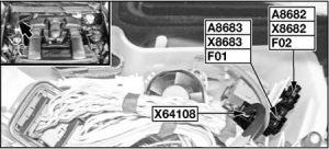 BMW X6 (E71, E72) - fuse box diagram - engine comaprtment (N63, S63, ActiveHybrid)