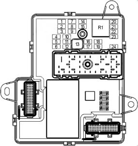 Chevrolet Cobalt - fuse box diagram - passenger compartment