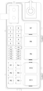 Chrysler PT Cruiser - fuse box diagram - engine compartment (diesel)